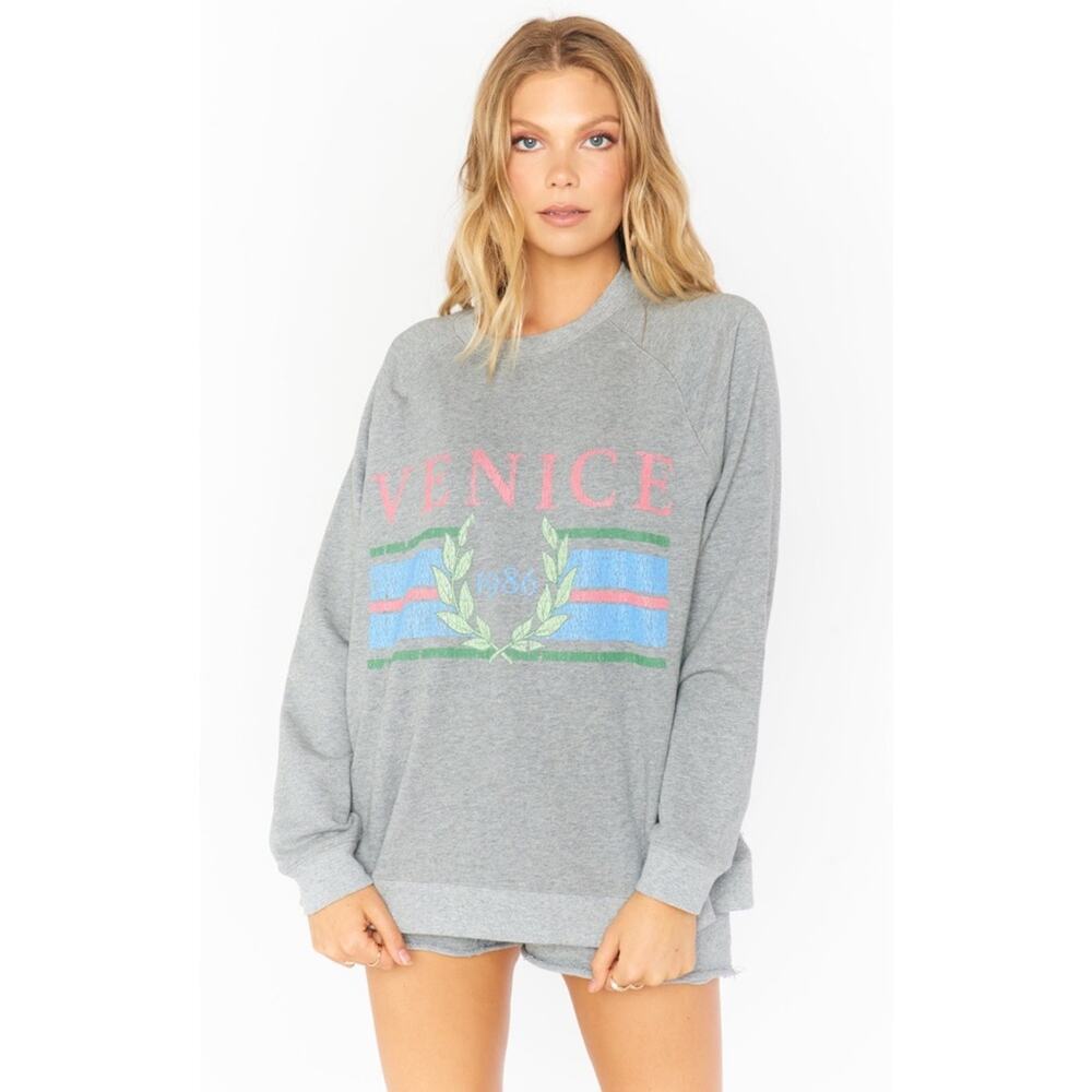 Show Me Your Mumu Venice 1986 Graphic Pullover Crew Sweatshirt Size Small
